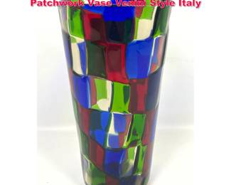 Lot 64 Vintage Italian Oggetti Art Glass Patchwork Vase Venini Style Italy