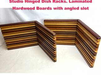 Lot 425 2pc DAVID LEVY American Artisan Studio Hinged Dish Racks. Laminated Hardwood Boards with angled slot