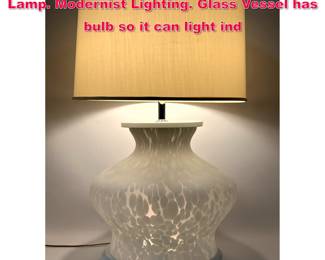Lot 104 Murano Italy Mottled Glass Table Lamp. Modernist Lighting. Glass Vessel has bulb so it can light ind