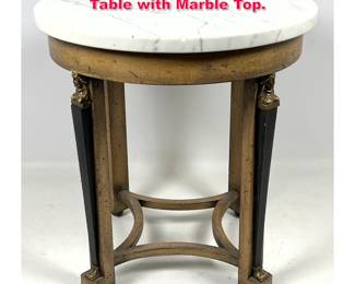 Lot 121 Small Regency Style Fern Stand Table with Marble Top.