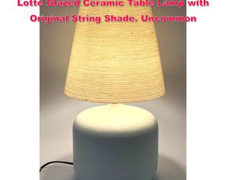 Lot 107 Danish Modern Denmark Bostlund Lotte Glazed Ceramic Table Lamp with Original String Shade. Uncommon