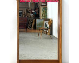 Lot 150 Nakashima Style Studio Wood wall Mirror. Natural walnut.