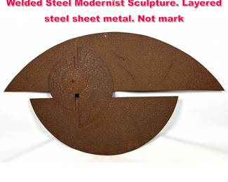 Lot 28 John McDevitt, New Hope, Penna Welded Steel Modernist Sculpture. Layered steel sheet metal. Not mark
