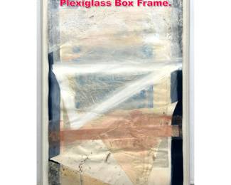 Lot 443 Mixed Media Collage Painting in Plexiglass Box Frame.
