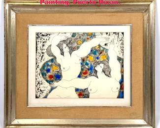 Lot 221 Juan Ramon Velasquez Watercolor Painting. Puerto Rican.