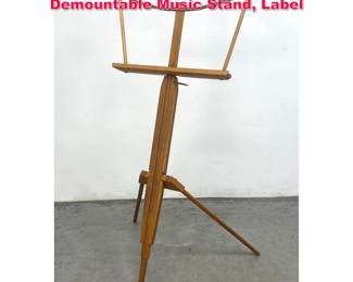 Lot 21 Charles Webb Studio Wood Artisan Demountable Music Stand, Label