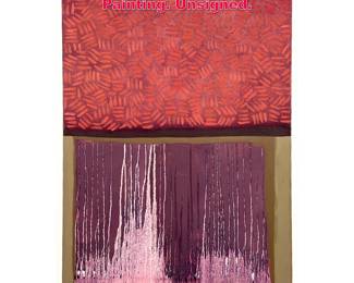 Lot 562 Sky Glabush Style Abstract Modern Painting. Unsigned.