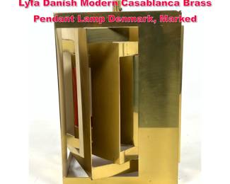 Lot 40 60s Vintage Simon Henningsen for Lyfa Danish Modern Casablanca Brass Pendant Lamp Denmark, Marked