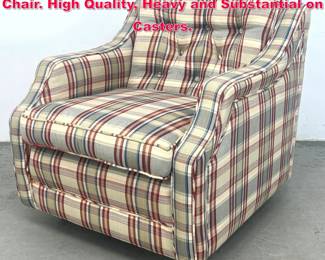 Lot 545 Vintage Mid Century Club Lounge Chair. High Quality, Heavy and Substantial on Casters.