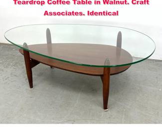 Lot 4 Adrian Pearsall Sculptural Mid Century Teardrop Coffee Table in Walnut. Craft Associates. Identical