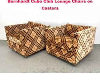 Lot 544 Pair Mid Century Modern Vintage Bernhardt Cube Club Lounge Chairs on Casters