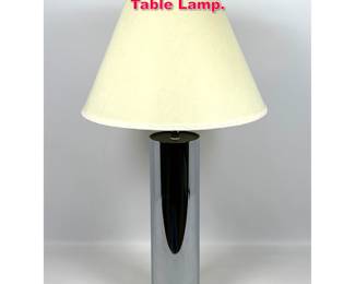 Lot 328 Von Nessen Style Chrome Column Table Lamp.