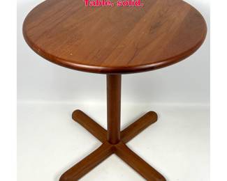 Lot 319 Danish Modern Teak Pedestal Side Table. solid.