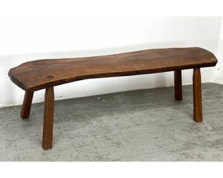 Lot 615 Rustic Free edge Plank Bench.