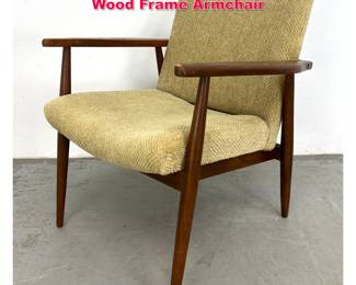 Lot 516 Vintage Danish Modern Upholstered Wood Frame Armchair