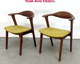Lot 307 Pair Erik Kirkgaard Danish Modern Teak Arm Chairs.