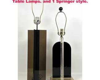 Lot 225 2pcs Mid Century Modern Acrylic Table Lamps. and 1 Springer style.
