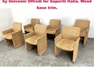 Lot 538 Set of 8 Chiclet armchairs, designed by Giovanni Offredi for Saporiti Italia. Wood base trim.