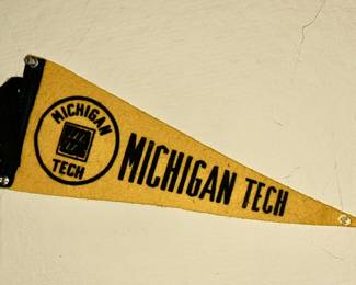 Vintage Michigan Tech pennant