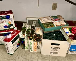 Christmas lights, bulbs, garland, etc.