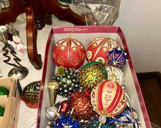 Vintage beaded Christmas ornaments
