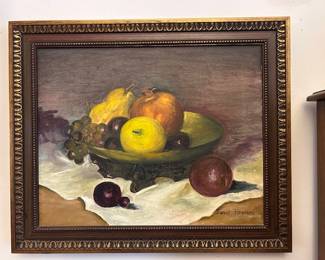 Signed fruit bowl artwork