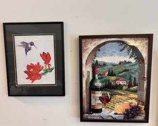 Stitched winery picture, hummingbird picture