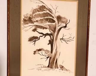 Painting of tree signed Eckart