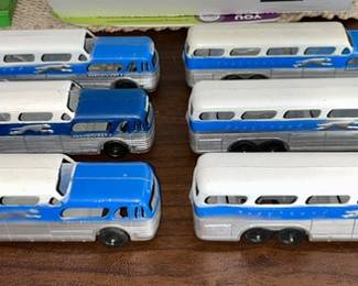 Vintage Tootsie Toy Scenicruiser Greyhound buses, very good condition!