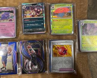 Basketball cards, Pokemon cards