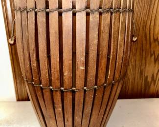 Antique Shaker style "Picket Fence" gathering basket with 2 handles