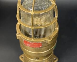 Vintage Brass Explosion-Proof Marine Bulkhead Light Fixture