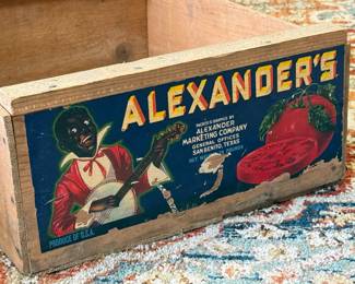 Vintage Alexander's Texas Tomato Crate. Early 20th Century Tomato Crate.