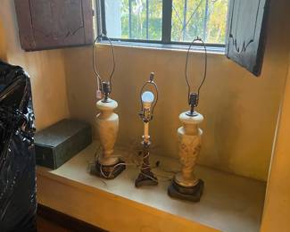 Assorted lamps all vintage