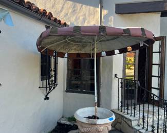 Metal umbrella, 1940s and 50s