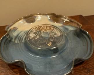 handmade, studio art pottery serving bowl platter 
