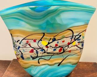 Vintage Murano-style art glass vase
