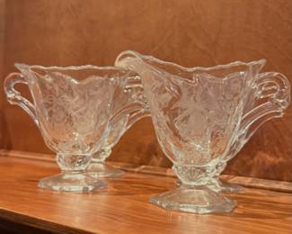 vintage Heisey crystal Cream and sugar set (2)