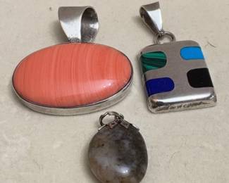 Sterling Silver Pendent with gemstone accents 