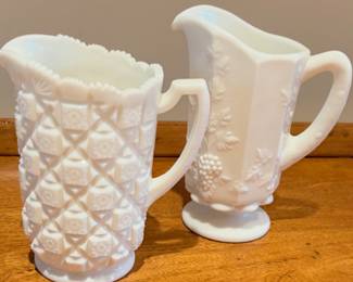 Westmoreland milk glass pitchers
