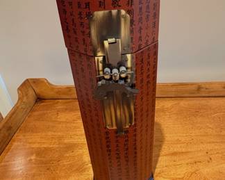 Korean octagonal wooden scroll box