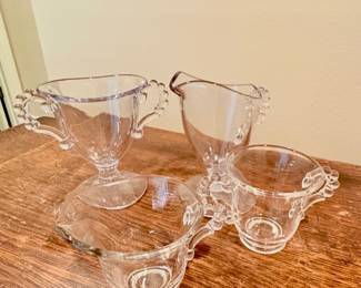 vintage Imperial Glass Candlewick clear glass  Sugar and Cream Set (2)