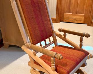 Mid-Century Early American New England Style Solid Maple Platform Rocker