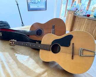 vintage Crucianelli acoustic guitar and Classic guitar 