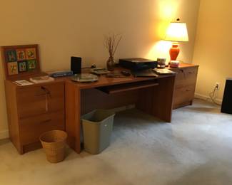 3 piece desk each piece sold separately! A standard file and a lateral file cabinet!