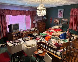 King Bed Frame with Nightstands, Computer Desk