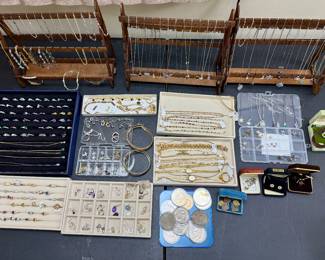 Jewelry and coins. Gold, silver, costume and fashion jewelry 