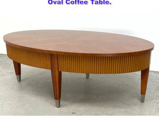 Lot 1044 Ethan Allen Contemporary Modern Oval Coffee Table. 