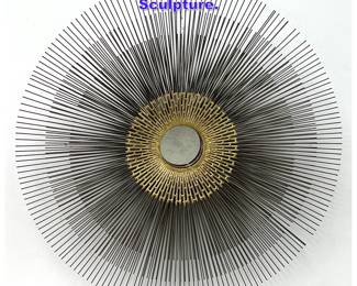 Lot 1112 Brutalist Sunburst Wall Mirror Sculpture. 