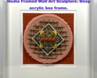Lot 729 Betsy Rogge Miraglia 1990 Mixed Media Framed Wall Art Sculpture. Deep acrylic box frame. 